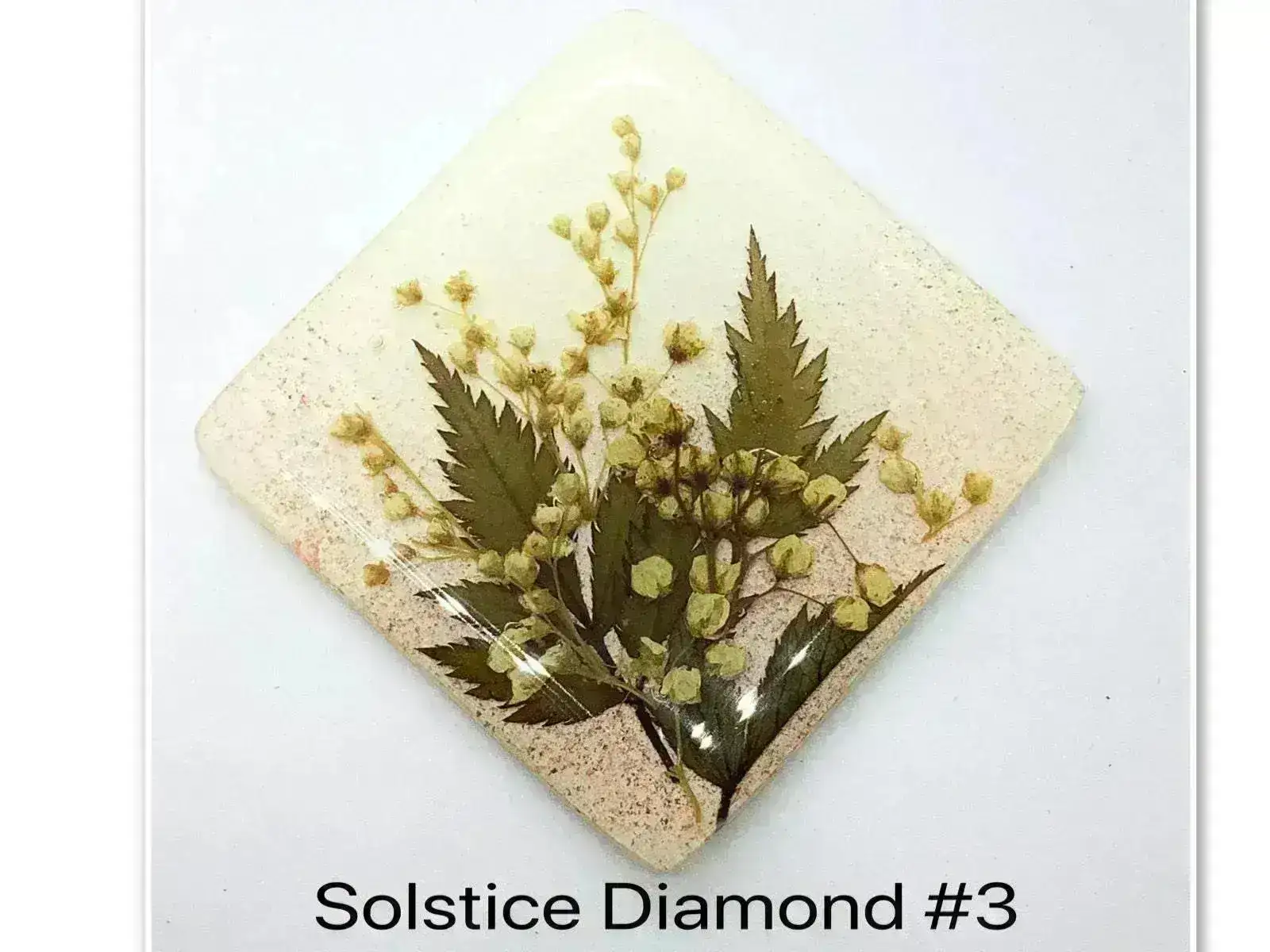 Solstice Diamond Resing Cabochons, Handmade with Dried Flowers - Image 3