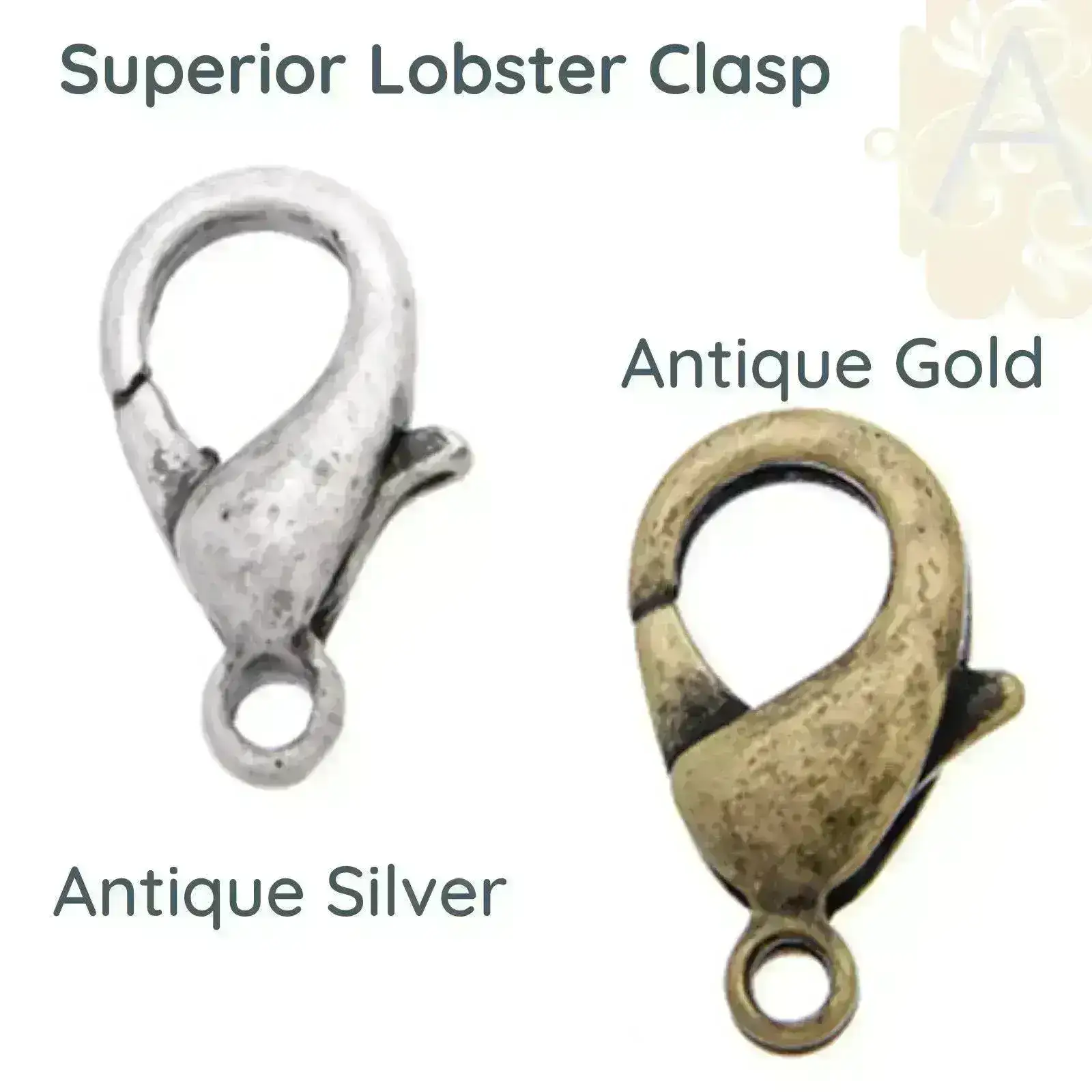 Superior Lobster Clasps, 12mm, 15mm, 18mm, 2 Clasps per Order, 10 Finishes - Image 4