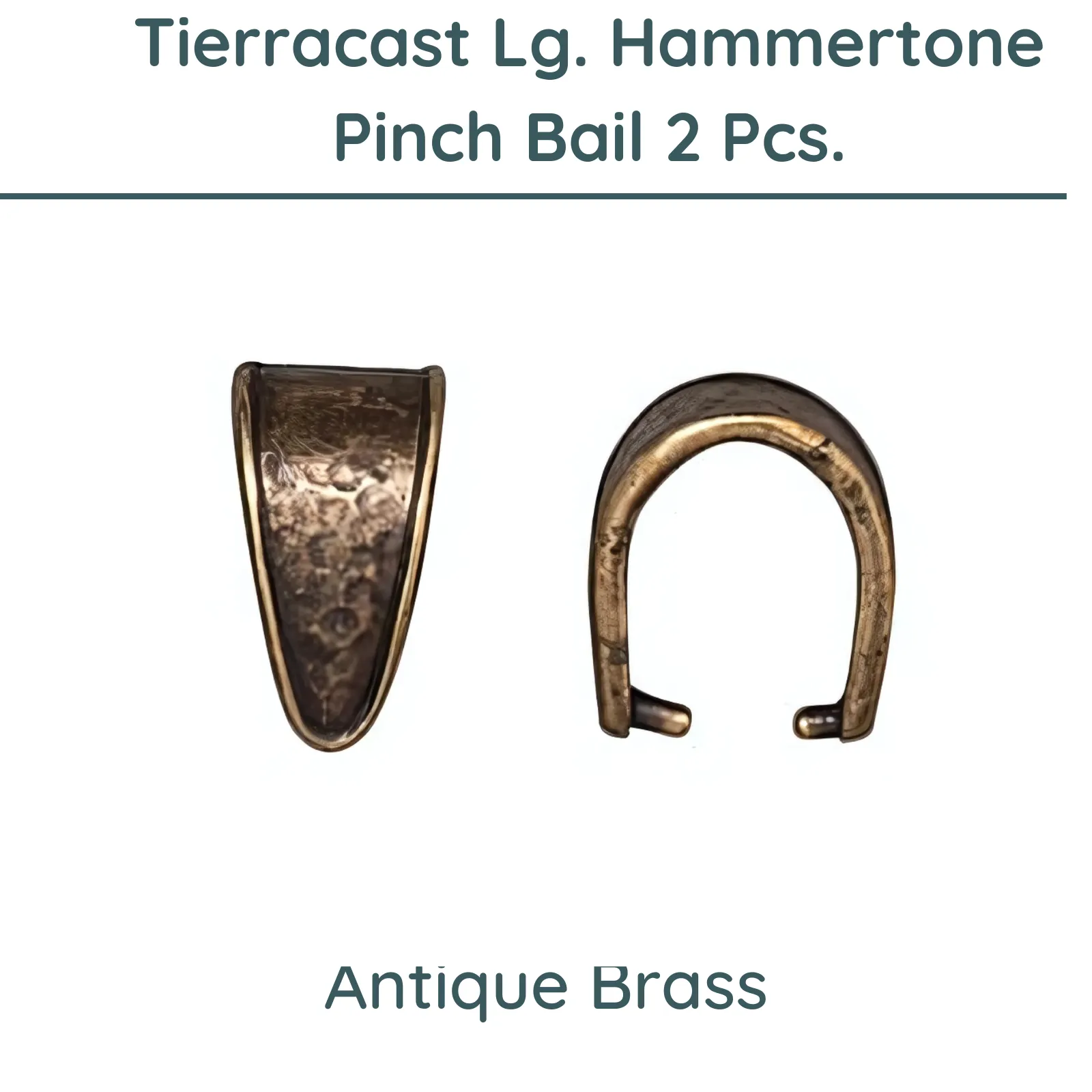 Tierracast Hammertone Large Pinch Bail, 4 Finishes - Image 3