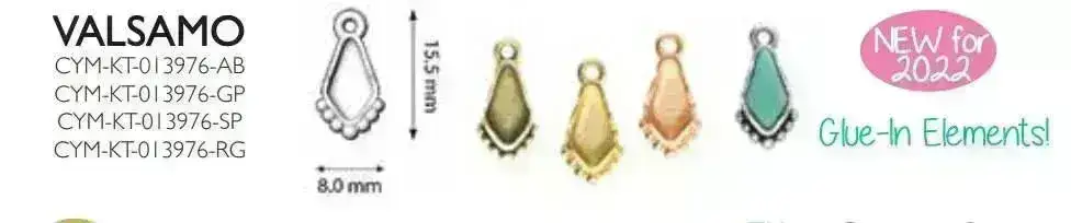 Valsamo, Cymbal Kite Bead Charm or Pendant Setting, 2 Pcs. - Image 6